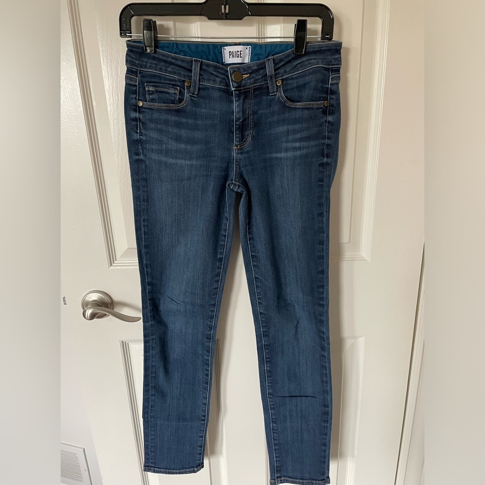 Paige Skyline Ankle Peg Jeans, size 27